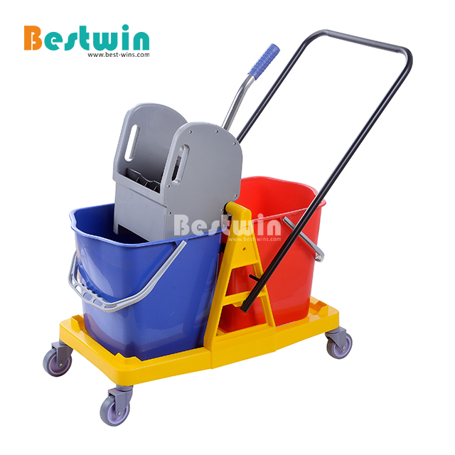 Hotel Equipment Plastic Serving Vehices Cleaning Trolley Janitor Cart with Cover