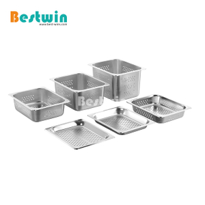 Japanese Style Stainless Steel Fast Food Gastronorm 1/1 1/2 1/3 1/4 1/6 1/9 GN Pan Service Pans